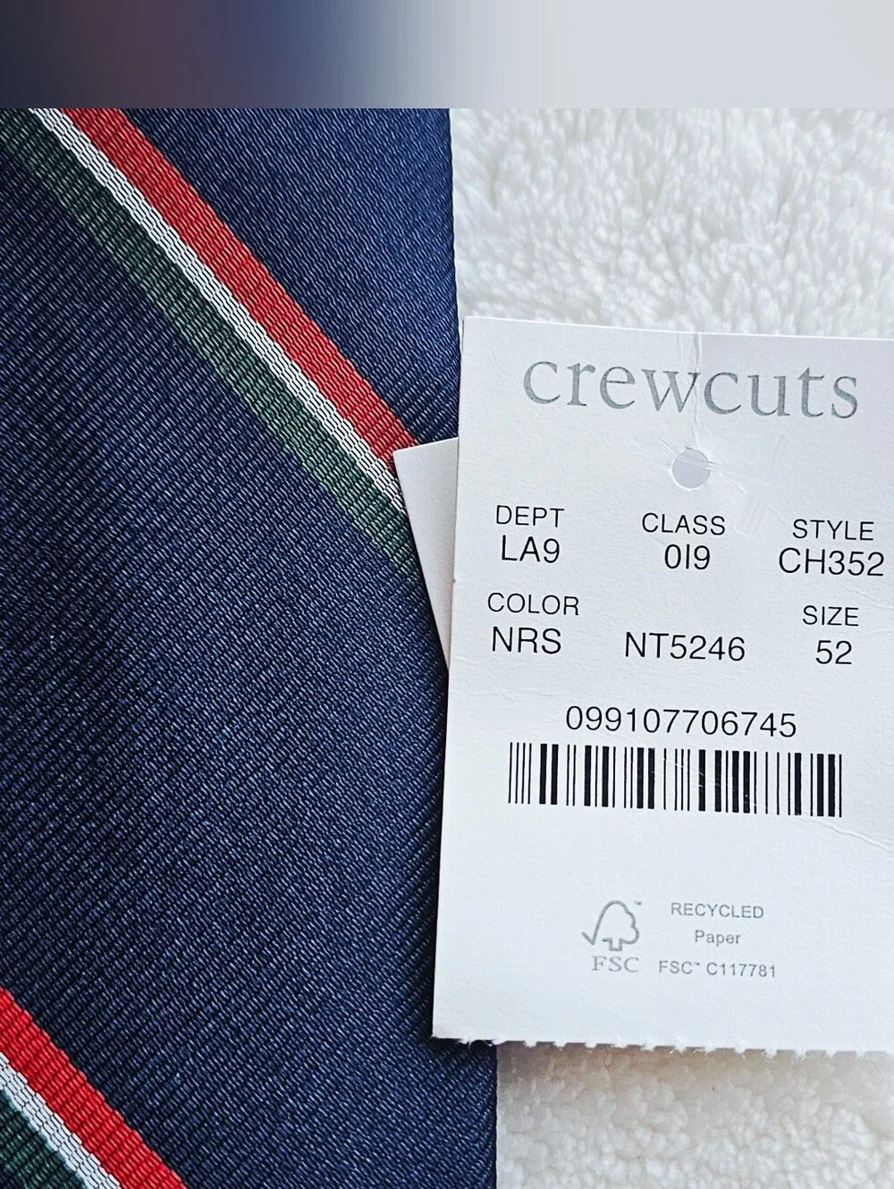 J Crew Kids' Silk Tie in Multi- Stripes